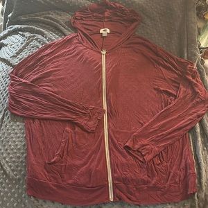 Burgundy zip up old navy jacket